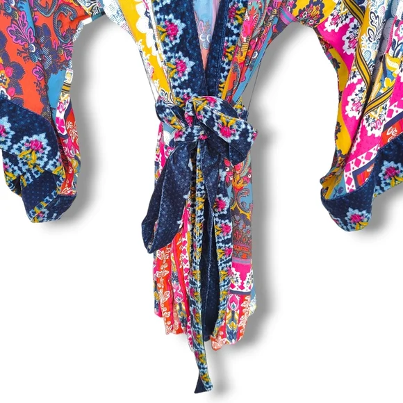 Anthropologie Zadie Velvet Floral Kimono Robe M/L